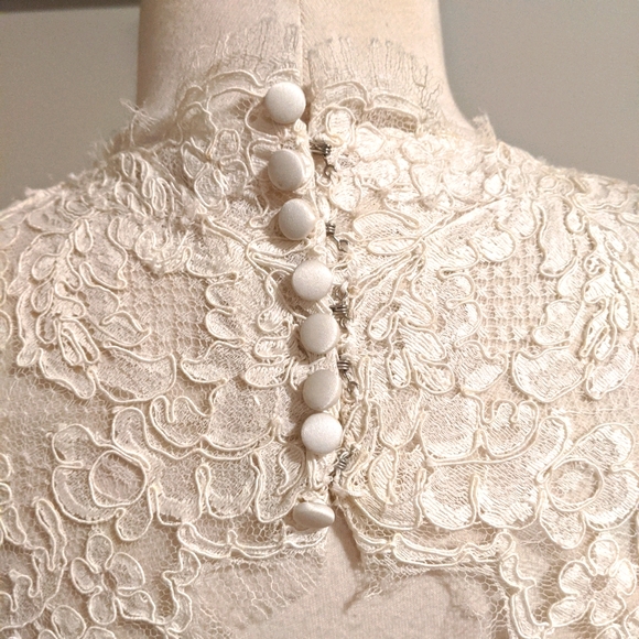 JIM HJELM Wedding Dress Tea Length Designer Retro - Picture 2 of 16